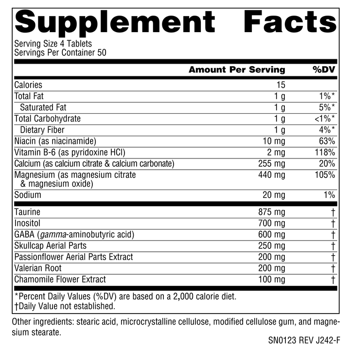 Nutrition facts image