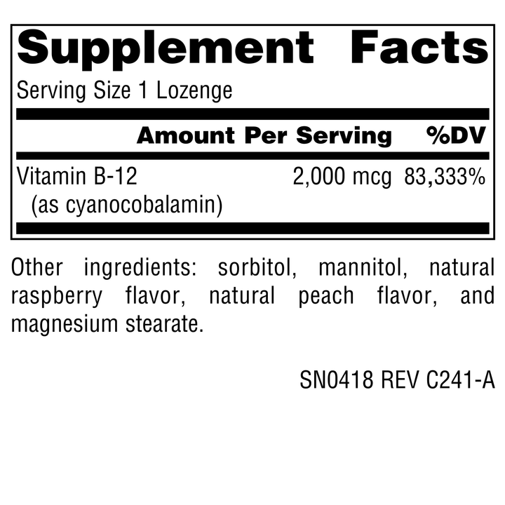 Nutrition facts image