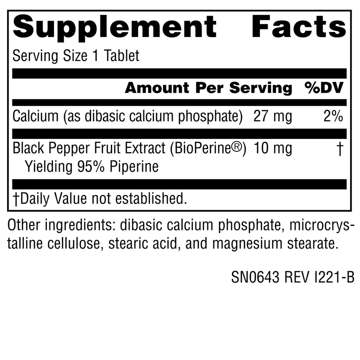 Nutrition facts image