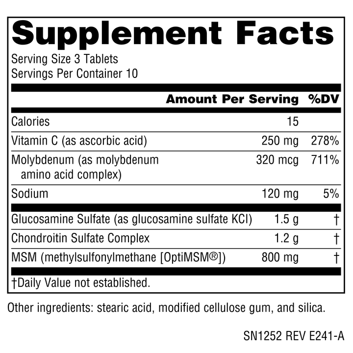Nutrition facts image
