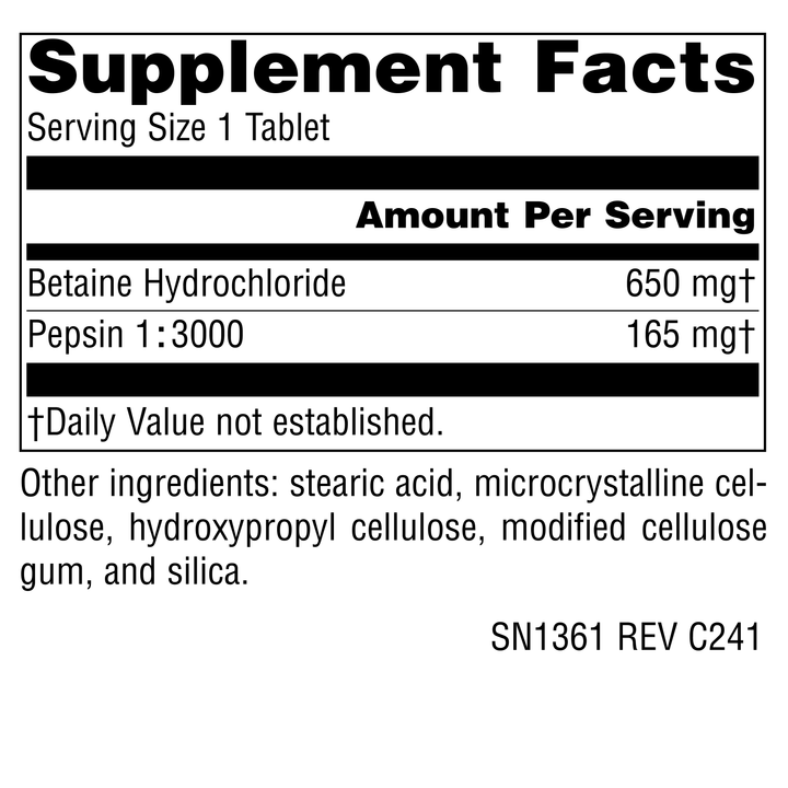 Nutrition facts image