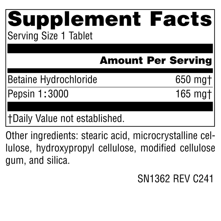 Nutrition facts image