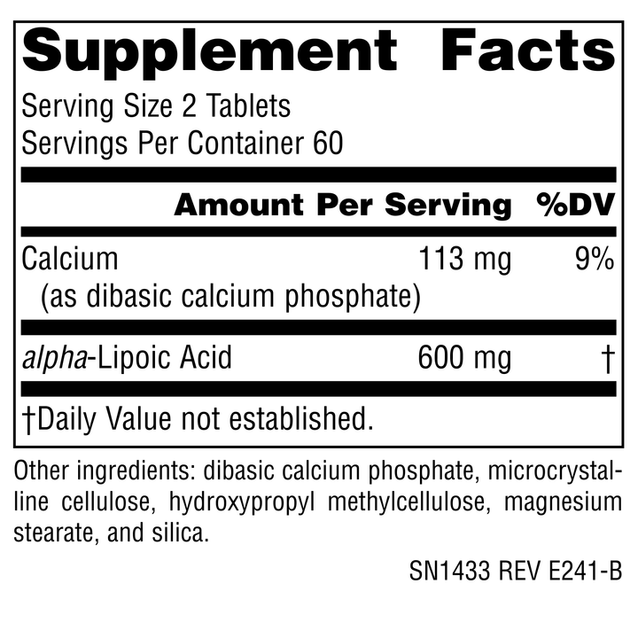 Nutrition facts image