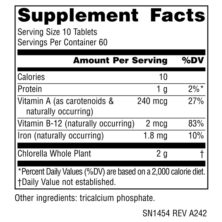 Nutrition facts image