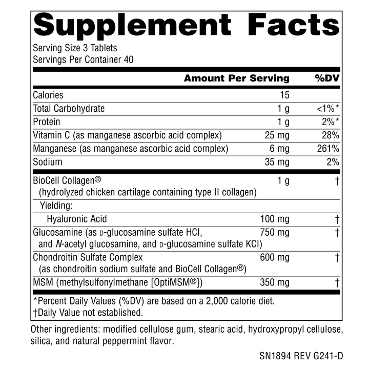 Nutrition facts image