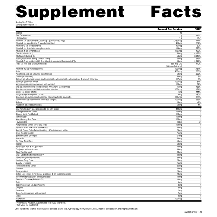 Nutrition facts image
