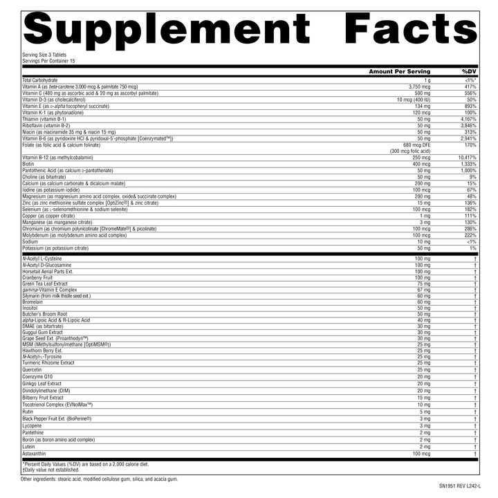Nutrition facts image