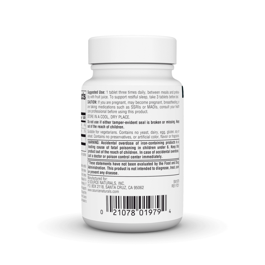 Source Naturals L-Tryptophan with Vitamin B-6 1000 mg Support Mood, Relaxation A Source Naturals L-Tryptophan with Vitamin B-6 1000 mg Support Mood, Relaxation A