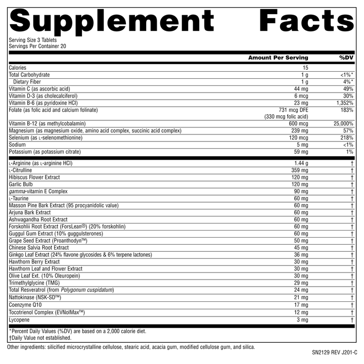 Nutrition facts image