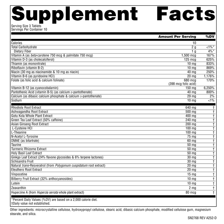 Nutrition facts image