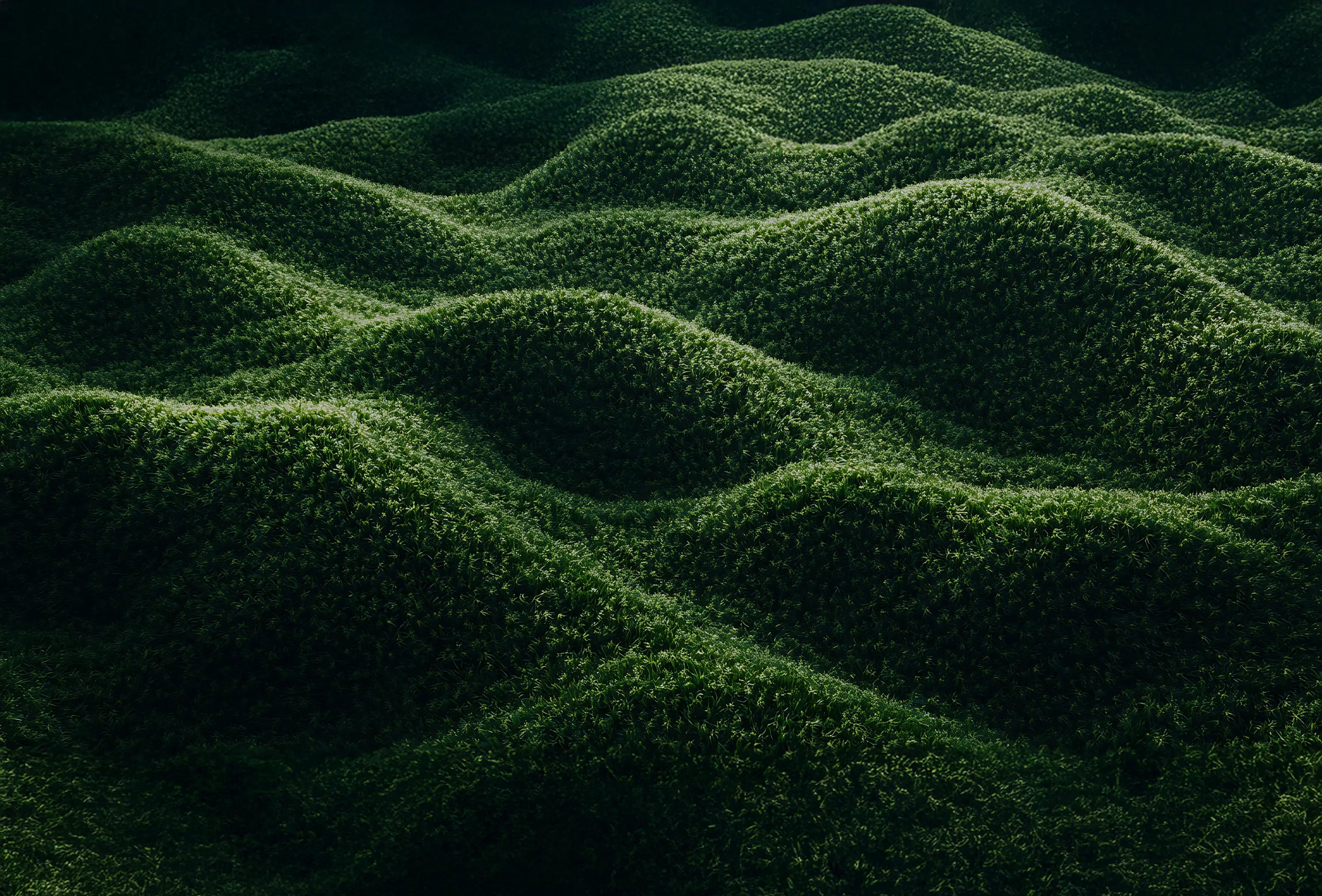 green field of rolling hills